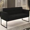 Ver imagem 2 de Sofá Namoradeira Base Industrial Preto Ana Suede Preto - Ibiza