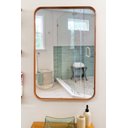 Ver imagem 1 de ESPELHO LUXO RETANGULAR RETRÔ 120X60CM BANHEIRO SALA QUARTO HALL MOLDURA ROSE GOLD