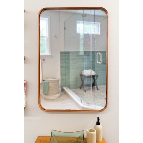 ESPELHO LUXO RETANGULAR RETRÔ 120X60CM BANHEIRO SALA QUARTO HALL MOLDURA ROSE GOLD