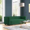 Ver imagem 1 de Sofá Namoradeira Amsterdam 1,40m Veludo Verde - Inova Decorações