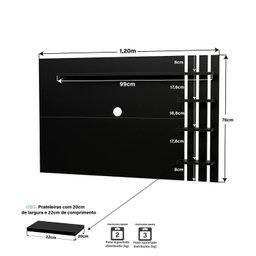 Painel de Tv Ripado até 32 Polegadas com Prateleiras - 3