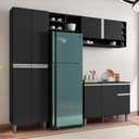 Ver imagem 2 de Cozinha Modulada Completa Vanessa 5 Peças 230cm Preto Fosco - Desk Design