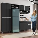 Ver imagem 5 de Cozinha Modulada Completa Vanessa 5 Peças 230cm Preto Fosco - Desk Design