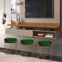 Ver imagem 3 de Puff Babu Bronze Suede Verde Metal Móveis