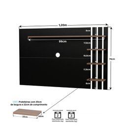 Painel de Tv Ripado até 32 Polegadas com Prateleiras - 3