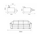 Ver imagem 3 de Sofá Damon Reclinável 3 Lugares Couro Bege 333cm - 69652