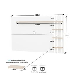 Painel de Tv Ripado até 32 Polegadas com Prateleiras - 3