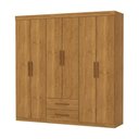Ver imagem 2 de Guarda-Roupa Solteiro com 6 Portas e 2 Gavetas 153cm Multimóveis CR35568 Madeirado