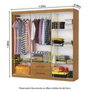 Ver imagem 4 de Guarda-Roupa Solteiro com 6 Portas e 2 Gavetas 153cm Multimóveis CR35568 Madeirado