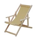 Ver imagem 2 de Conjunto 2 Espreguiçadeiras Preguiçosa Dobrável Madeira Maciça Adulto e Infantil com Tecido - bege
