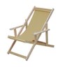 Conjunto 2 Espreguiçadeiras Preguiçosa Dobrável Madeira Maciça Adulto e Infantil com Tecido - bege - 2