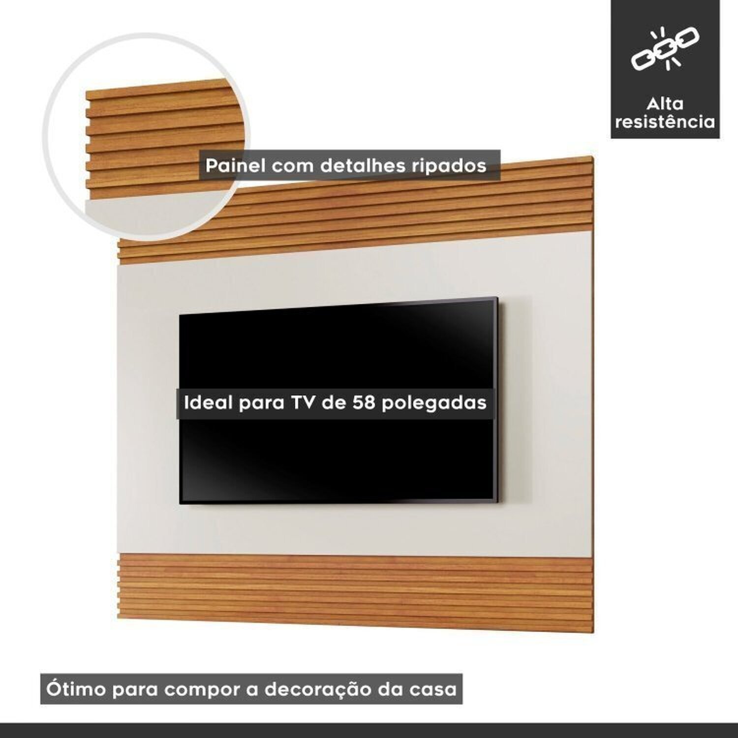 Conjunto Escrivaninha 120cm 1 Porta 1 Gaveta Madrid e Painel para Tv até 58 Polegadas 160cm Madrid - 12