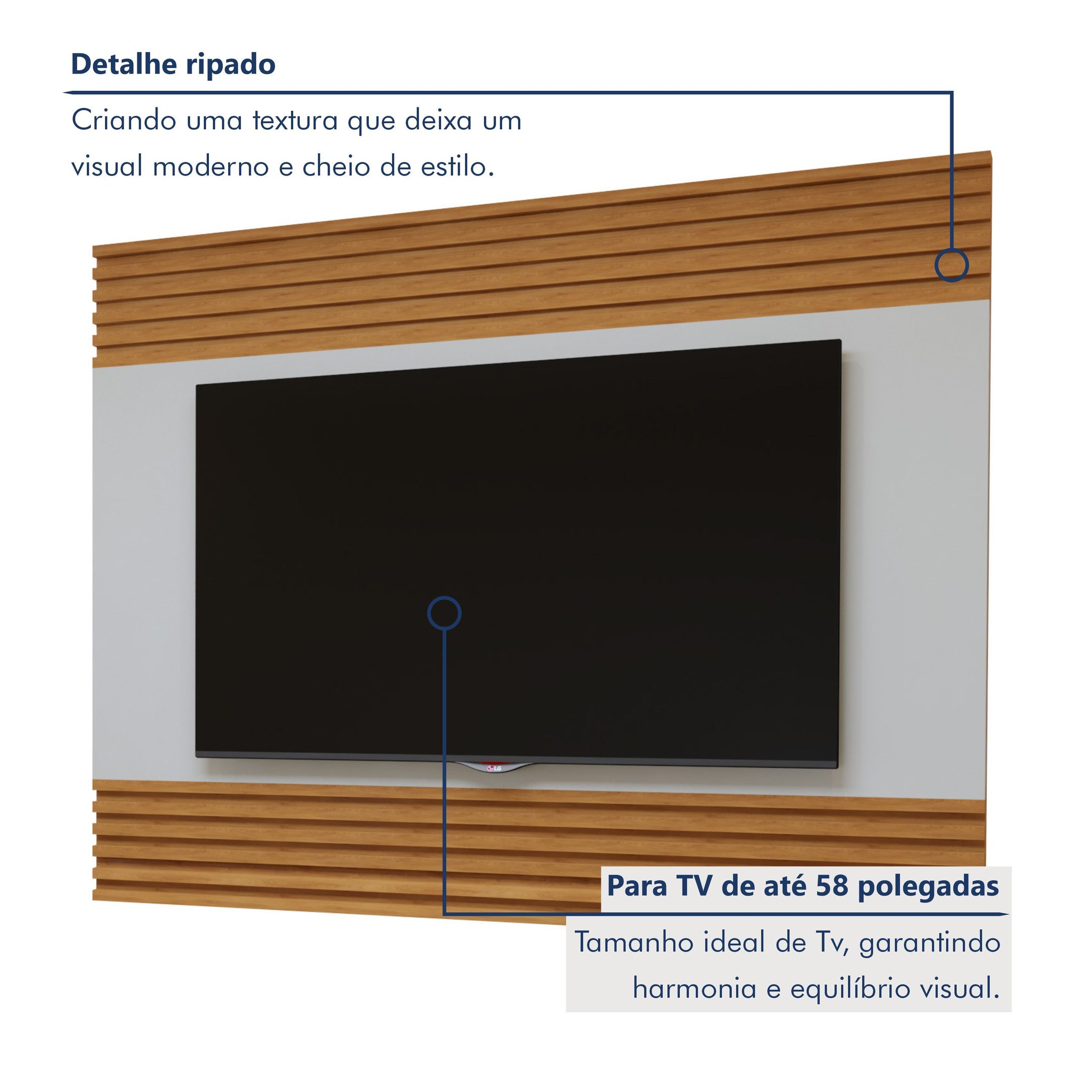 Escrivaninha Madrid com Painel para TV até 58 Polegadas 100% MDF - 11