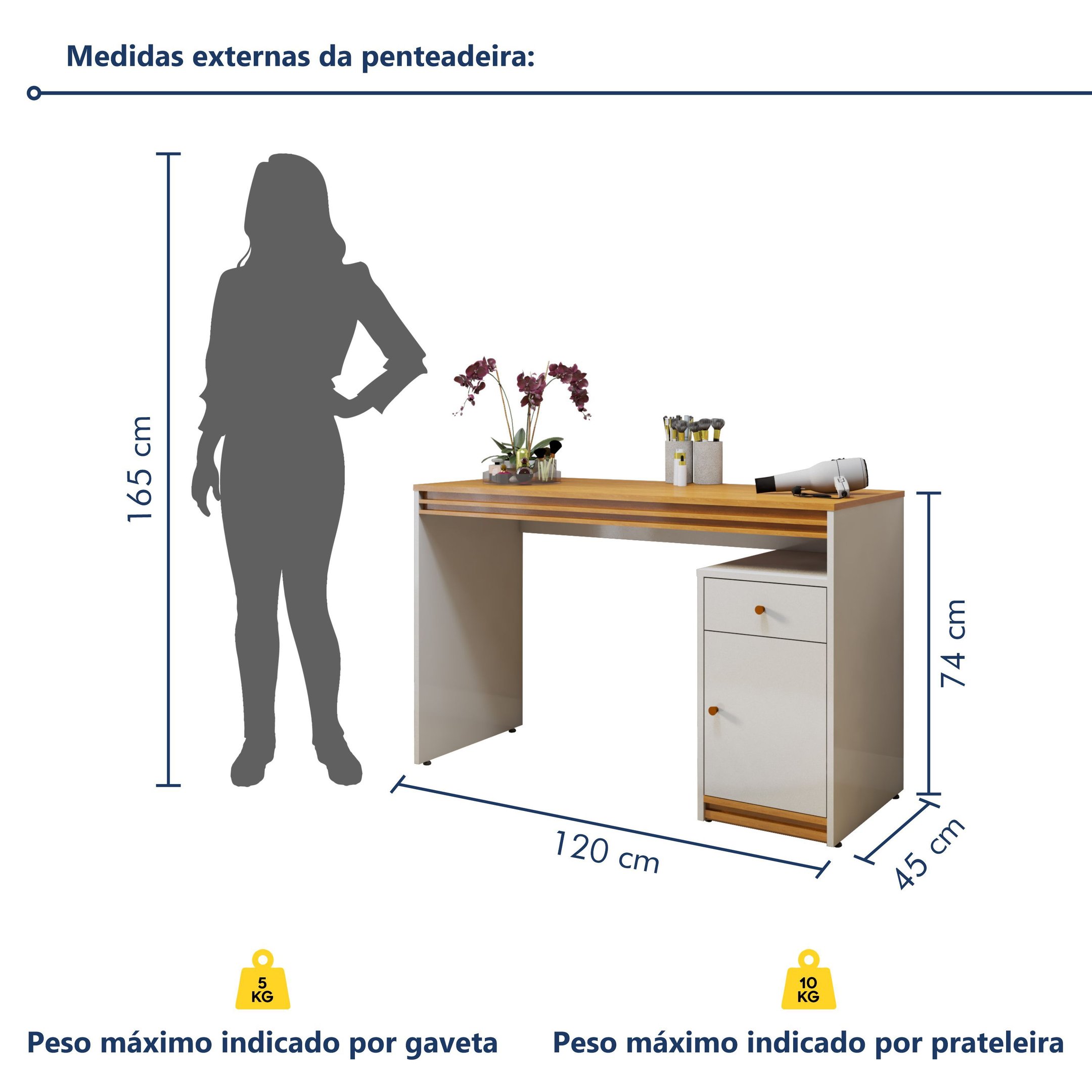 Escrivaninha Madrid com Painel para TV até 58 Polegadas 100% MDF - 4