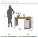Ver imagem 4 de Escrivaninha Mesa Escritório Madrid com Painel para TV até 58 Polegadas 100% MDF