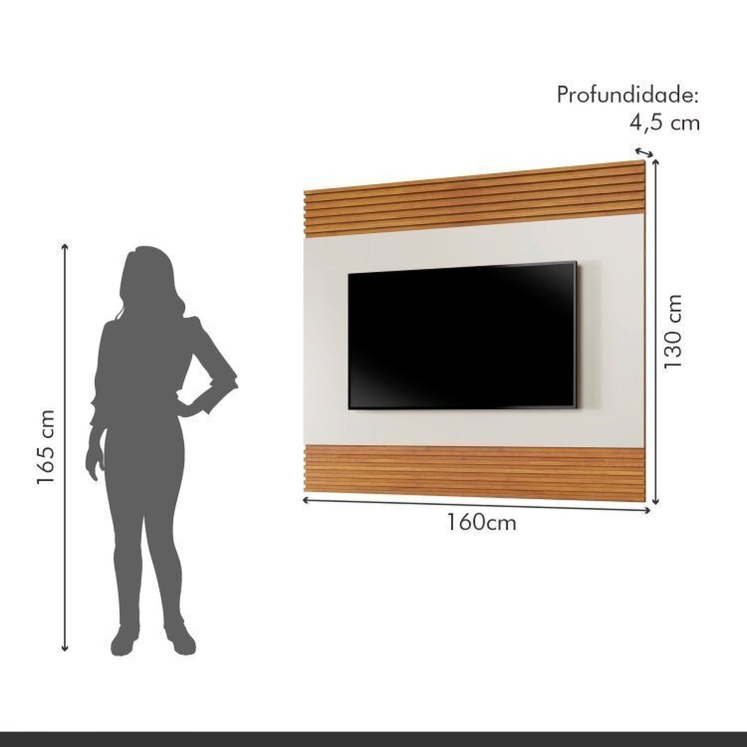 Conjunto Escrivaninha 120cm 1 Porta 1 Gaveta Madrid e Painel para Tv até 58 Polegadas 160cm Madrid - 8