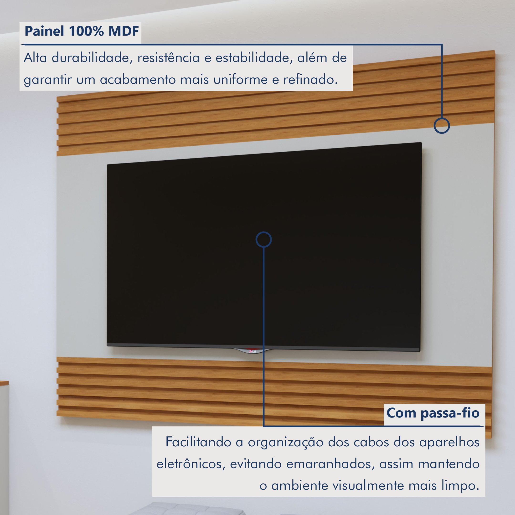 Escrivaninha Madrid com Painel para TV até 58 Polegadas 100% MDF - 10