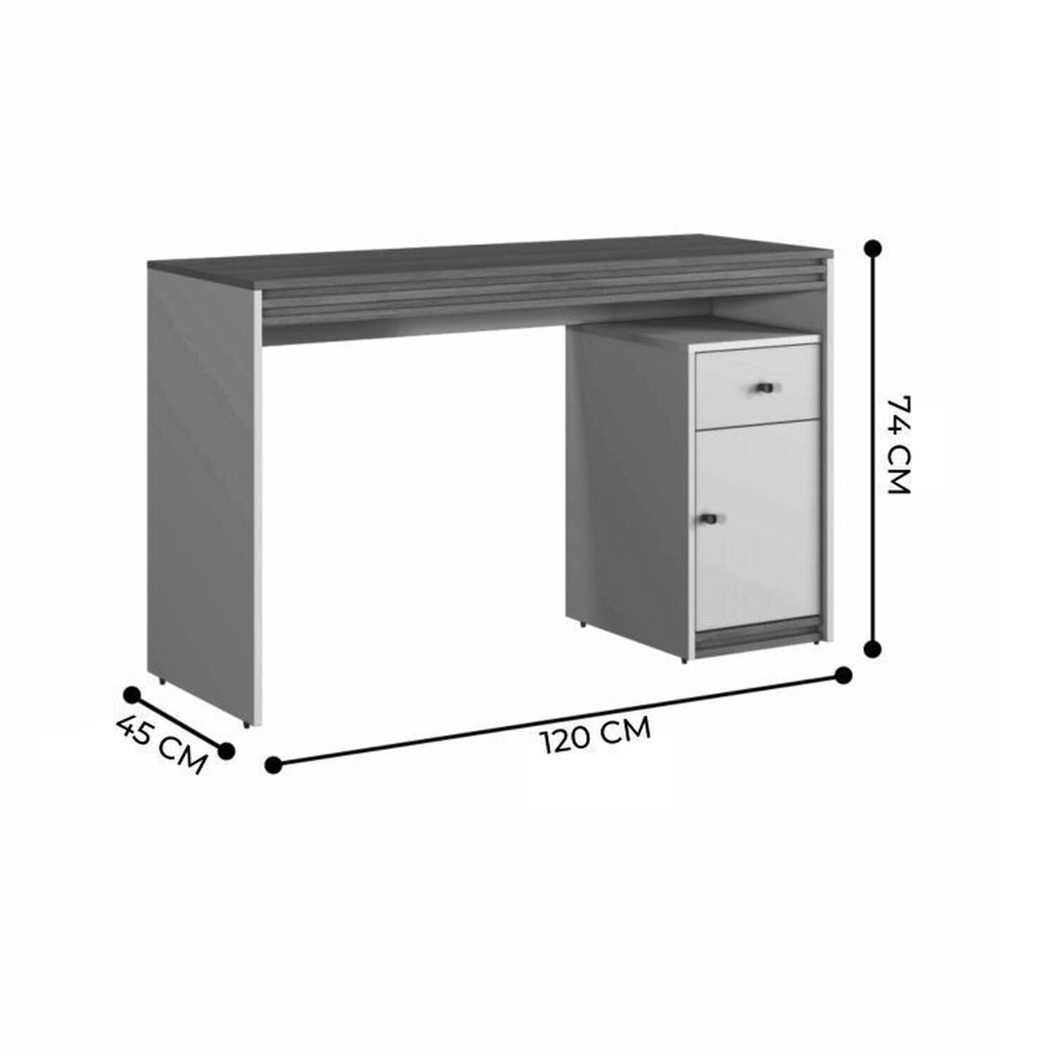 Conjunto Escrivaninha 120cm 1 Porta 1 Gaveta Madrid e Painel para Tv até 58 Polegadas 160cm Madrid - 5