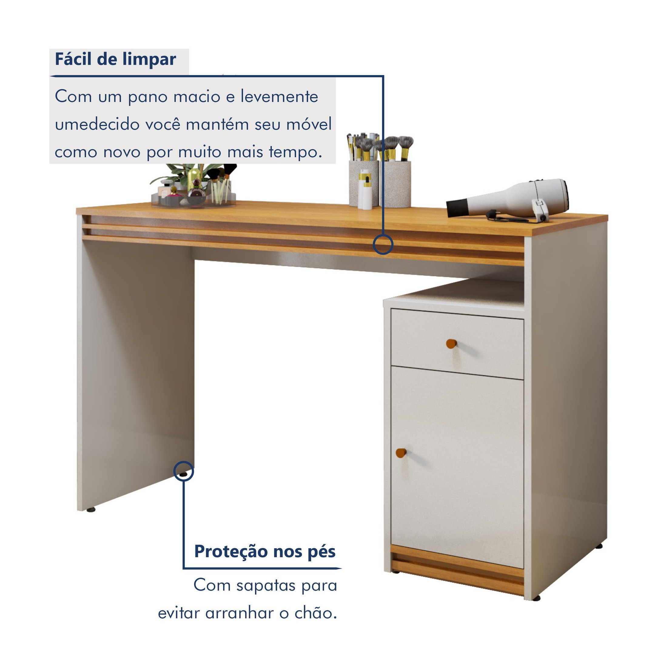 Escrivaninha Madrid com Painel para TV até 58 Polegadas 100% MDF - 8