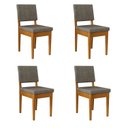 Ver imagem 1 de Kit 4 Cadeiras 100% Madeira Maciça Encosto e Assento Estofado Miami