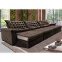 Ver imagem 1 de Sofá Retrátil e Reclinável 3,85m Molas Ensacadas Cama inBox Big Space com Bordado 3D Velusoft