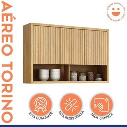 Conjunto Cozinha Completa Armário Paneleiro 4 Portas com Vidro 2 Armários Aéreo e 2 Balcões Torino - 4 Conjunto Cozinha Completa Armário Paneleiro 4 Portas com Vidro 2 Armários Aéreo e 2 Balcões Torino - 4