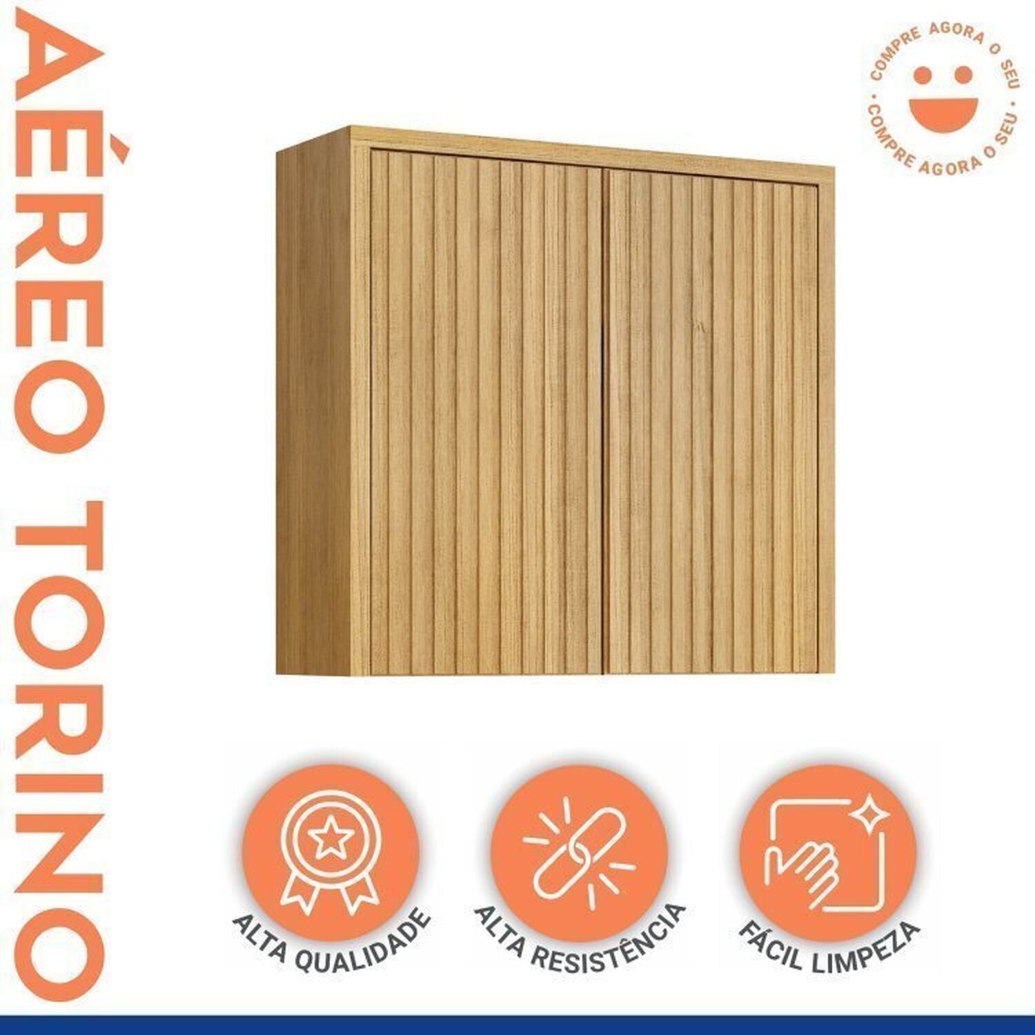 Conjunto Cozinha Completa Armário Paneleiro 4 Portas com Vidro 2 Armários Aéreo e 2 Balcões Torino - 12