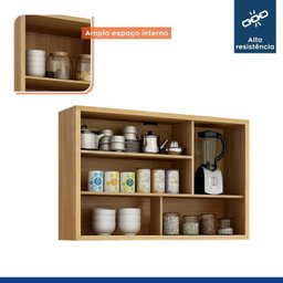 Conjunto Cozinha Completa Armário Paneleiro 4 Portas com Vidro 2 Armários Aéreo e 2 Balcões Torino - 7 Conjunto Cozinha Completa Armário Paneleiro 4 Portas com Vidro 2 Armários Aéreo e 2 Balcões Torino - 7