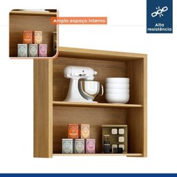 Conjunto Cozinha Completa Armário Paneleiro 4 Portas com Vidro 2 Armários Aéreo e 2 Balcões Torino - 16 Conjunto Cozinha Completa Armário Paneleiro 4 Portas com Vidro 2 Armários Aéreo e 2 Balcões Torino - 16