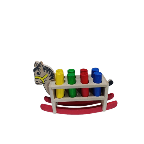 Brinquedo Educativo Cavalinhio Balanço Pinos de Encaixe