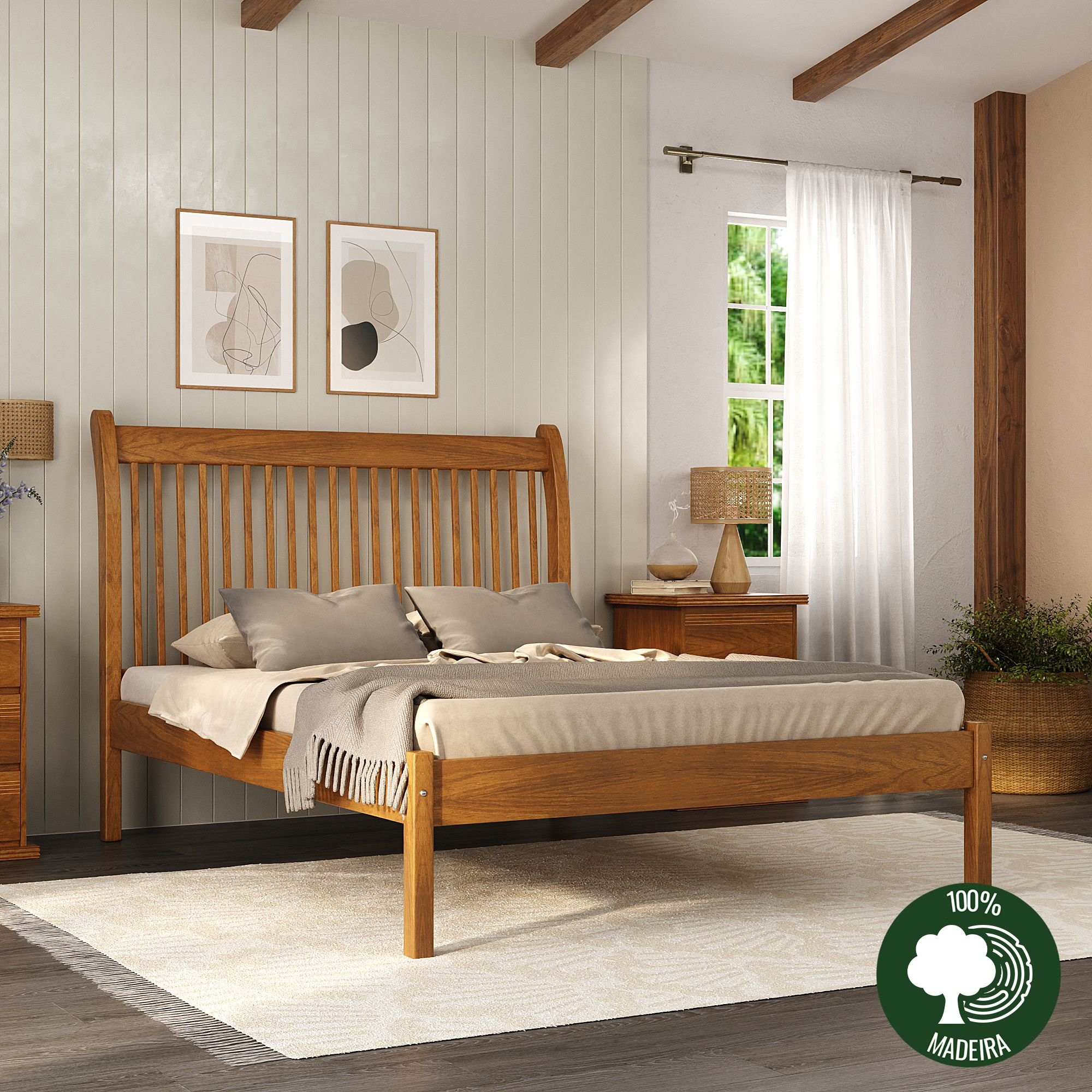 Cama Napoli 1,60 - 100% madeira maciça - 2