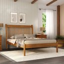 Ver imagem 1 de Cama Napoli 1,60 Madeira Maciça Marrom/Mogno Mel