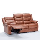 Ver imagem 6 de Poltrona 3 Lugares Porta Copos Reclinável Hollywood Manual Aquecimento Massagem Pu Caramelo G31 - Gr
