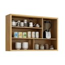 Ver imagem 4 de Conjunto Cozinha Completo Modulado com Armário Paneleiro 4 Portas com Nicho 2 Armários Aéreo e 2 Balcões Bege/Cinamomo/Off White