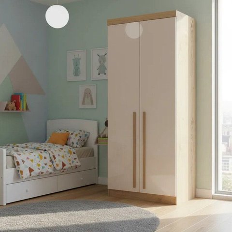 Módulo 2 Portas com Cabideiro Infinity Marrom/Cedro/Blush
