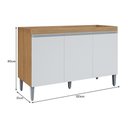 Ver imagem 4 de Balcão Pia Manu 120cm 3 Portas Amêndoa/branco sem Tampo - Ajl Móveis