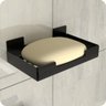 Porta Sabonete Para Banheiro Saboneteira Adesivo Preto ELG - 1