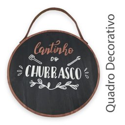 Quadro Tábua Decorativo Cantinho do Churrasco Madeira Pinus - 5