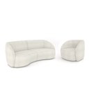 Ver imagem 2 de Conjunto Sofá Sala de Estar Bipartido 240cm e Poltrona Clarke Bouclê Offwhite G45 - Gran Belo