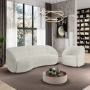 Ver imagem 1 de Conjunto Sofá Sala de Estar Bipartido 240cm e Poltrona Clarke Bouclê Offwhite G45 - Gran Belo