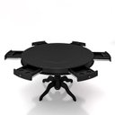 Ver imagem 2 de Mesa de Jogos Carteado 6 Lugares Bellagio com Gavetas e Tampo Reversível com Tecido Preto/Verde G42