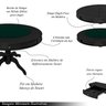 Mesa de Jogos Carteado 6 Lugares Bellagio com Gavetas e Tampo Reversível com Tecido Preto/Verde G42  - 3