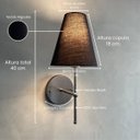 Ver imagem 4 de Kit 2 Arandelas Luminária de Parede Clássicas Chumbo com Cúpula Preto Ref 05