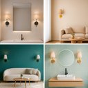 Ver imagem 2 de Kit 2 Arandela Luminária de Parede Clássica Decoração Casa Sala Banheiro Quarto Escritório Ref 05