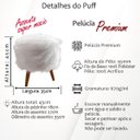 Ver imagem 4 de Kit 2 Puff Pelúcia Premium Redondo Decorativo Peludo Pelo Alto Pés Madeira Palito com Enchimento Cor