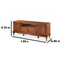 Ver imagem 5 de Rack para TV até 75 Polegadas 195cm 2 Portas 2 Gavetas + Nicho Prateleira Interna Pés Luis Xv