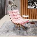 Ver imagem 2 de Kit 02 Poltronas Giratória Costela Suede Rosa Bebê Base Madeira Ma25 - D'rossi Drossi