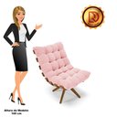 Ver imagem 6 de Kit 02 Poltronas Giratória Costela Suede Rosa Bebê Base Madeira Ma25 - D'rossi Drossi
