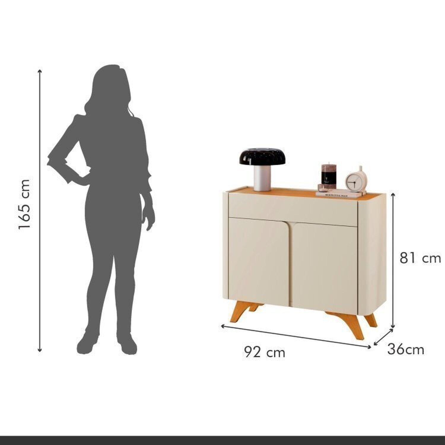 Conjunto Aparador 2 Gavetas 133cm Aros e Buffet para Sala de Jantar 2 Portas 92cm Aros - 13