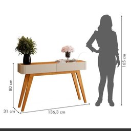 Conjunto Aparador 2 Gavetas 133cm Aros e Buffet para Sala de Jantar 2 Portas 92cm Aros - 4
